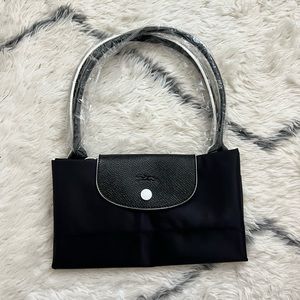 NWT Longchamp Le Pilage Large Shoulder Nylon Bag Tote in Black